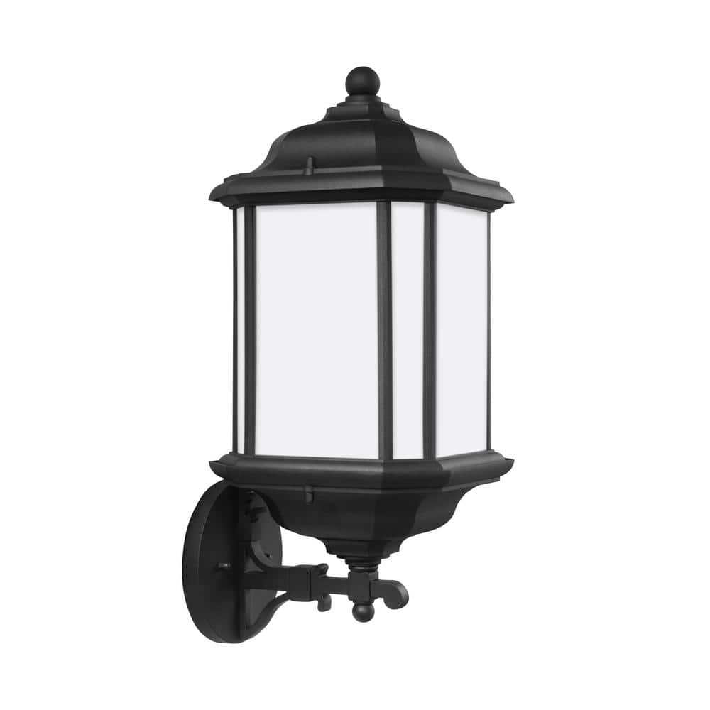 Kent 1-Light Black Outdoor 19.25 in. Wall Lantern Sconce with LED Bulb price history on PriceWatchPro