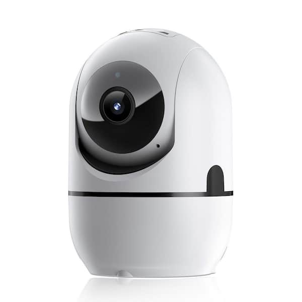 Wired Smart Outdoor Plug-In Security Camera with Night Vision, Two-Way Audio