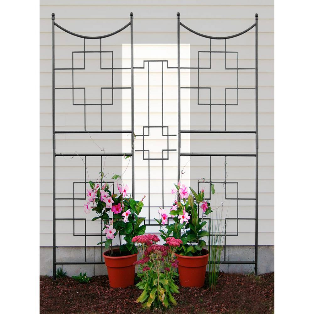 Graphite Metal Garden Trellis Connector Link, 48" Height
