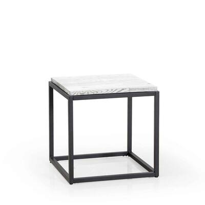 Simpli Home Johnsen Boho 15 in. Wide Metal Large Accent Side Table 