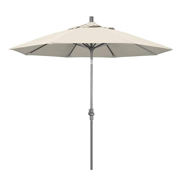 California Umbrella 9 ft. Hammertone Grey Aluminum Market Patio ...