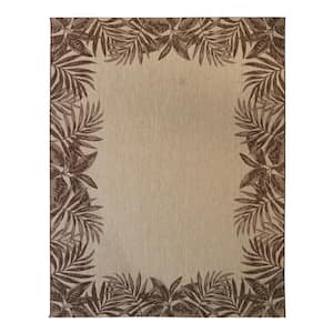 Paseo Tropic Sand 8 ft. x 10 ft. Border Indoor/Outdoor Area Rug