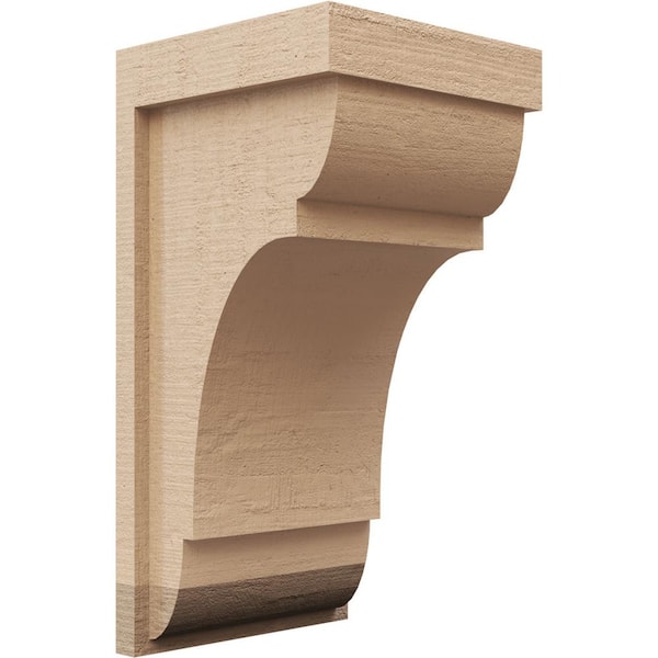 Ekena Millwork 8 in. x 16 in. x 8 in. Wide Bryant Rough Cedar Woodgrain TimberThane Corbel, Primed Tan