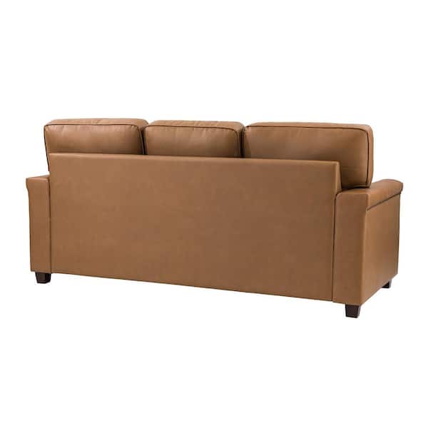 ARTFUL LIVING DESIGN Cristina 77.2 in. Wide Camel Leather
