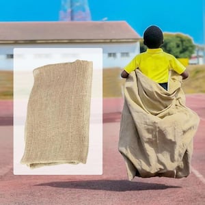 42 in. x 30 in. Natural Burlap Bags Potato Sack Race Bags Accessory for Kids and Adults for Birthday Party Games(4-Pack）