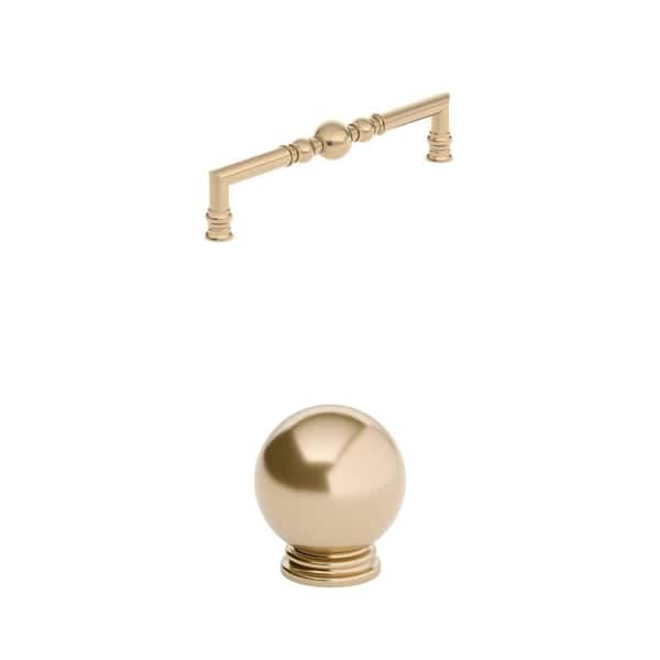Firenze Champagne Bronze Cabinet Pull (7-9/16 in.) and Knob (1-3/16 in.) Set