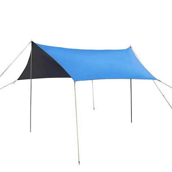 Misopily 10 ft. x 10 ft. Blue Beach Tent Sun Shelter with 6 Sandbags, Portable Tent for Travels, Easy to Assemble
