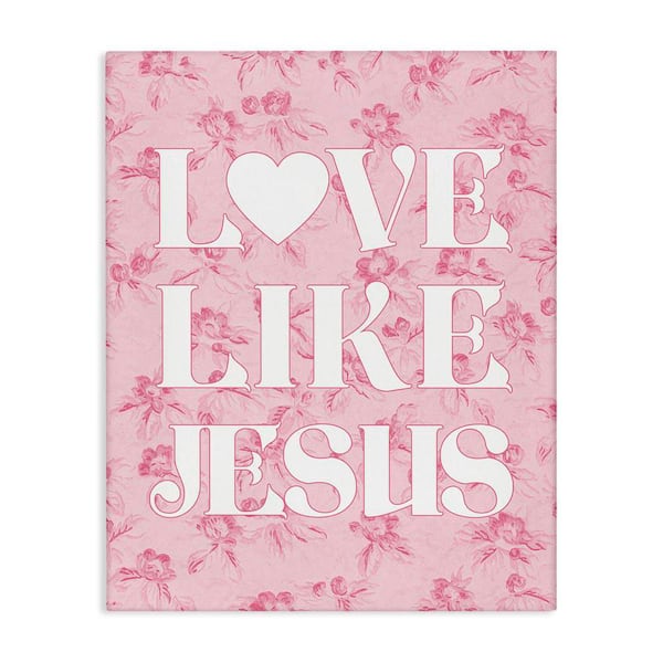 Stupell Industries Love Like Jesus on Floral by Daphne Polselli Unframed Religious Graphic Art Print 30 in. x 24 in.