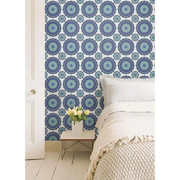 Gemma Indigo Boho Medallion Indigo Wallpaper Sample