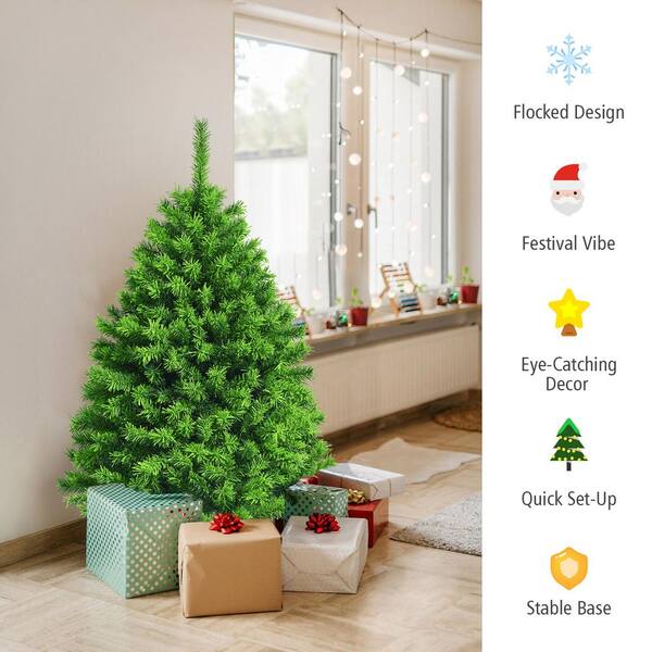 4/5 FT Artificial Decorated X-Tree Collapsible Affordable Christmas Xmas 