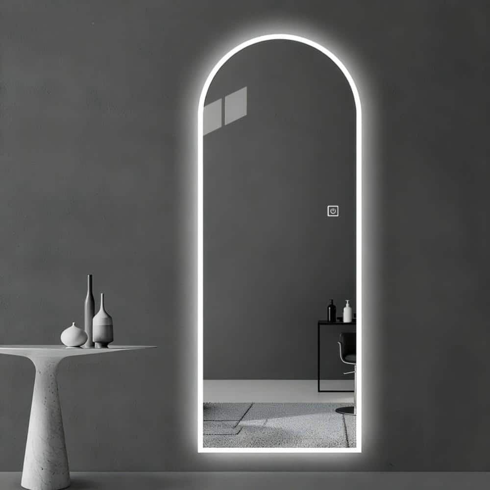 65 x 21 Inch LED Full Length Frameless Wall Mirror, Symmetrical Arch, Frosted Border Hardwired or Plug-In price history on PriceWatchPro