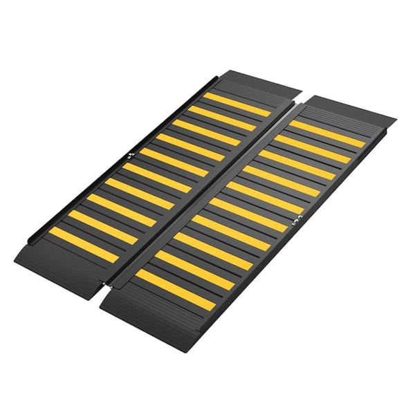 4FT Folding Non-Slip Aluminum Wheelchair Ramp with Handle for