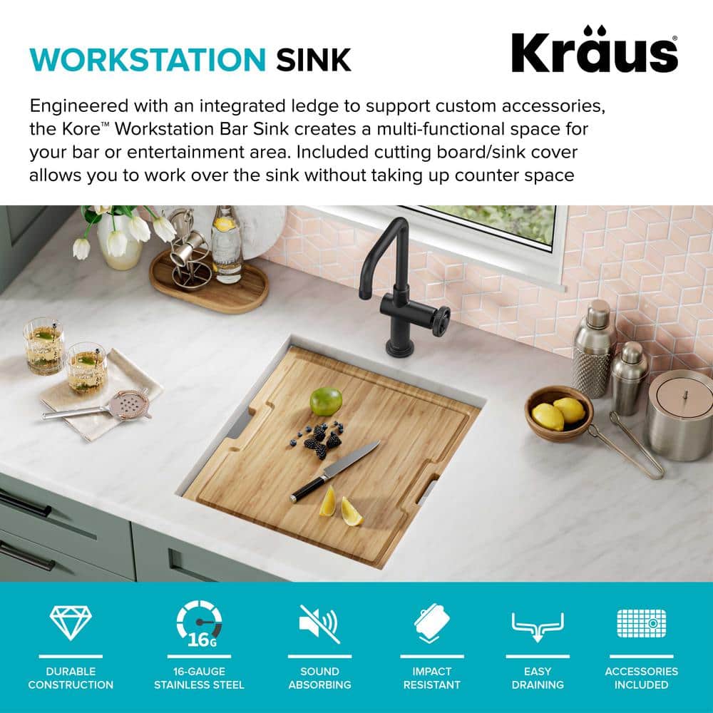 Kore 19-Inch Stainless Steel Drop-In Farmhouse Kitchen Sink