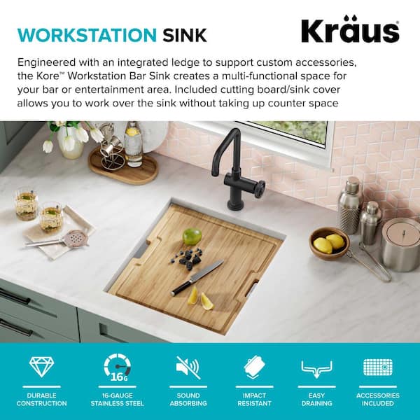 Reviews for KRAUS Multipurpose Yellow Workstation Sink Roll-Up