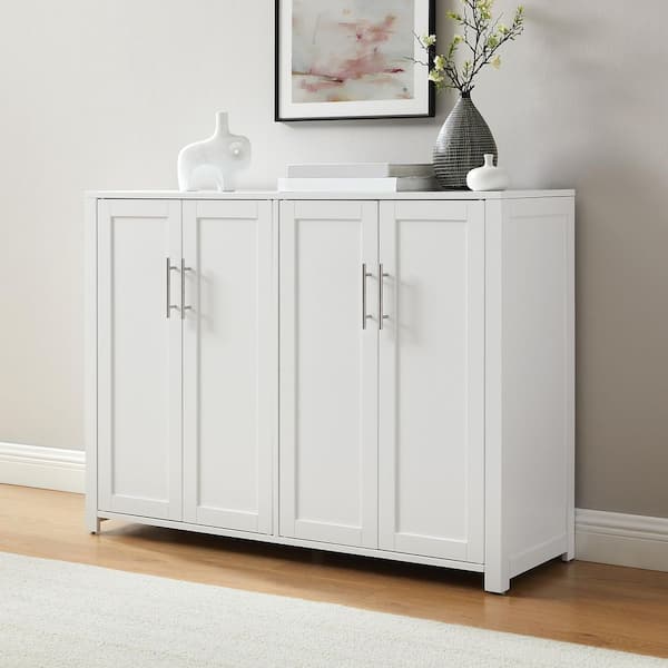 Savannah White MDF 48 in. Sideboard with Adjustable Shelves