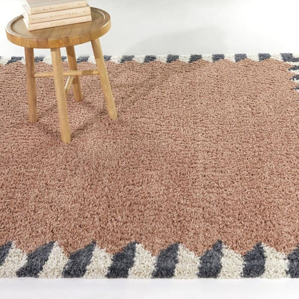 Vasile Pink 8 ft. x 10 ft. Border Area Rug