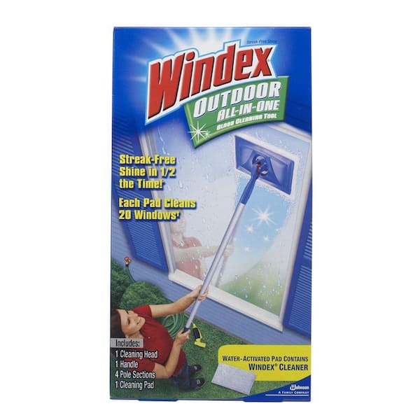 One Glass Cleaning Tool Kit, Windex Outdoor All-In-One Glass Cleaning Tool