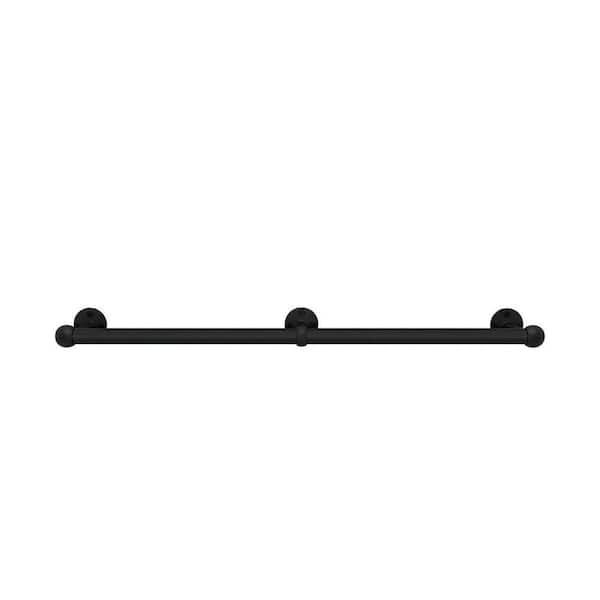 23.7 in. Matte Black Wall Mounted Stainless Steel Pot Rack with Hooks, Hanging Pots and Pans Organizer for Kitchen