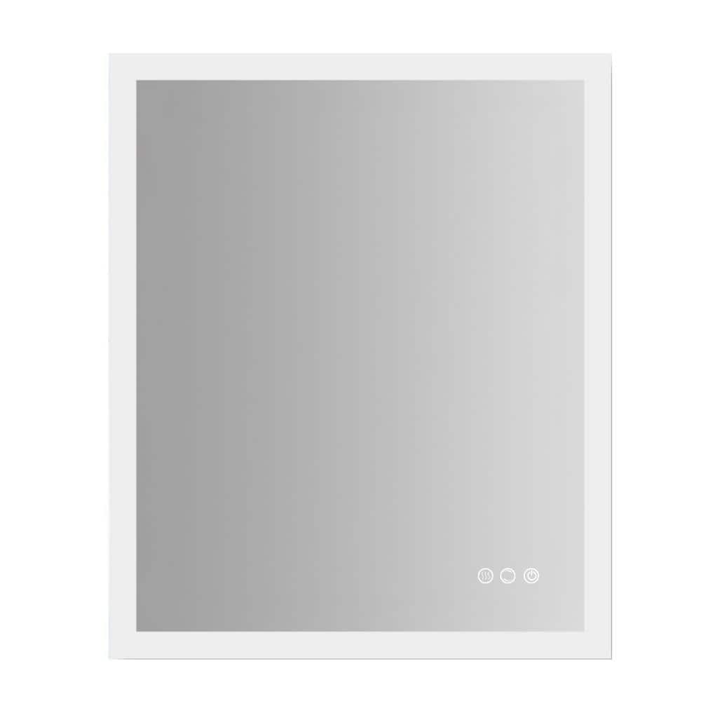 30 in. W x 36 in. H Frameless Rectangular LED Light Bathroom Vanity Mirror