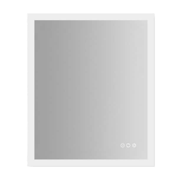 Boyel Living 30 in. W x 36 in. H Frameless Rectangular LED Light Bathroom Vanity Mirror