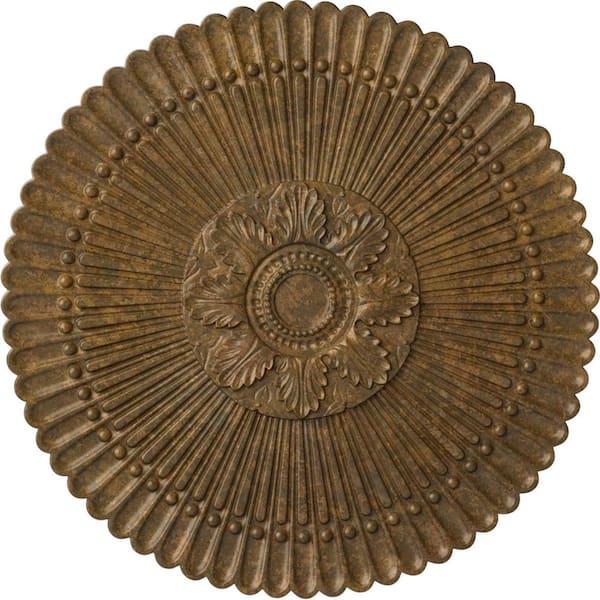 Ekena Millwork 30 in. x 1-1/4 in. Nexus Urethane Ceiling Medallion (Fits Canopies up to 2-3/4 in.), Rubbed Bronze