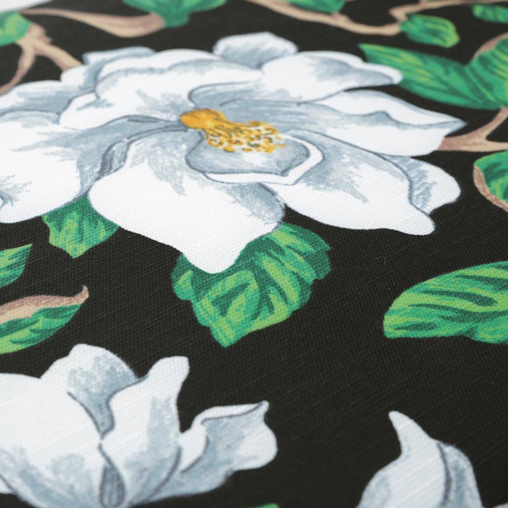 Magnolia Black and White Floral Outdoor Chair Cushion