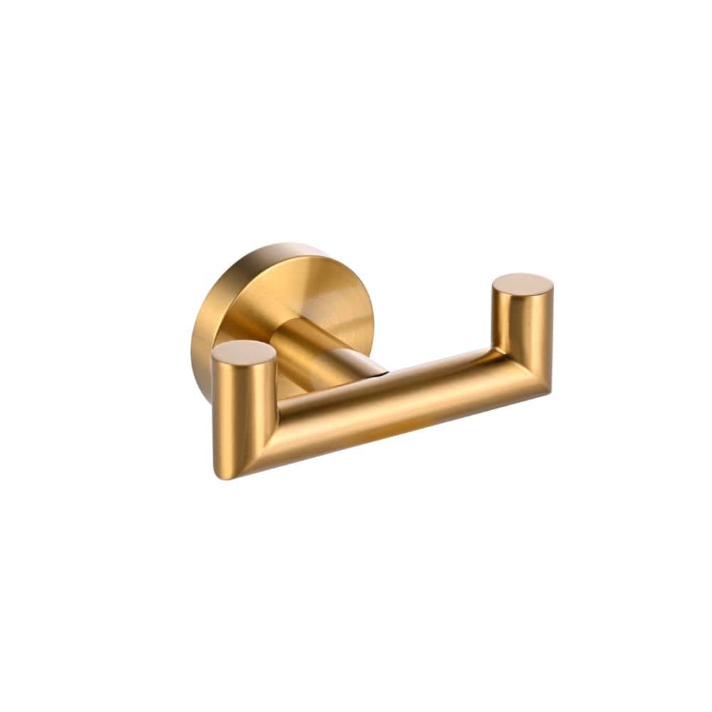 Stainless Steel Round Wall-Mounted Bathrobe Hooks and Towel Hooks in Brushed Gold(2-Pack) price history on PriceWatchPro