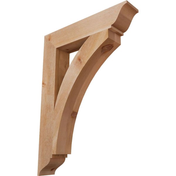 Ekena Millwork 6 in. x 44 in. x 32 in. Western Red Cedar Thorton Traditional Rough Sawn Bracket