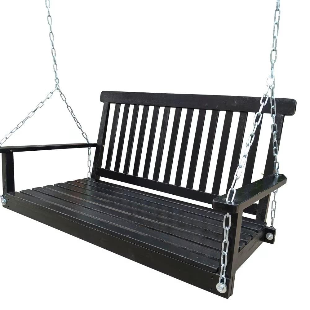 Wood Bench Swing with Hanging Chains,for Outdoor Patio ,Garden Yard, Porch,