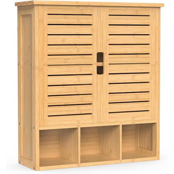 Cubilan 23 in. W x 7.9 in. D Natural Decorative Wall Shelf, Bathroom ...