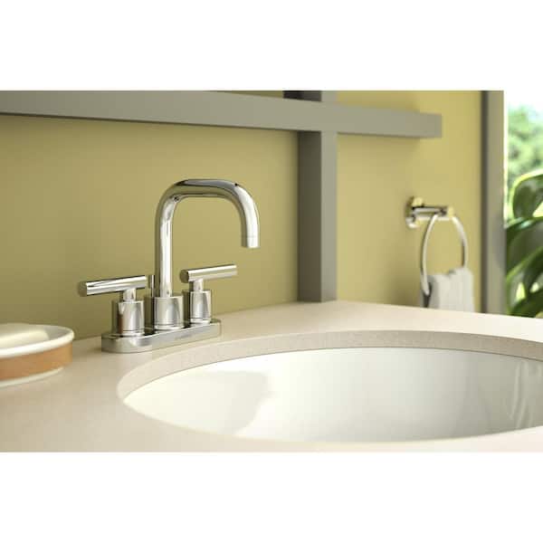 Symmons Dia 4 in. Centerset 2-Handle Bathroom Faucet with Drain 