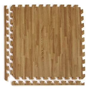 Wood Grain Reversible Standard Wood/Tan 24 in. W x 24 in. L Foam Interlocking Floor Tile (58.12 sq. ft.) (Case of 15)