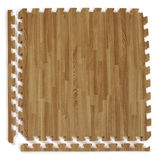 GREATMATS.COM Wood Grain Reversible Standard Wood/Tan 24 in. W x 24 in. L Foam Interlocking Floor Tile (58.12 sq. ft.) (Case of 15)