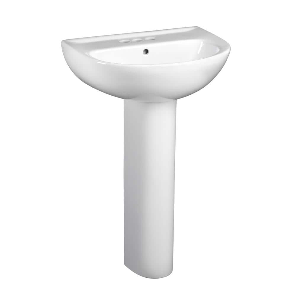 White Vitreous China Pedestal Sink Leg, 30-inch Height