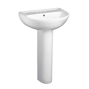 Evolution Pedestal Combo Bathroom Sink with 4 in. Centers in White