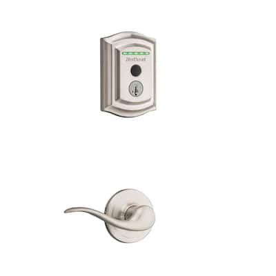 Halo Touch Satin Nickel Traditional Fingerprint WiFi Elect Smart Lock Deadbolt Feat SmartKey Security with Tustin Lever