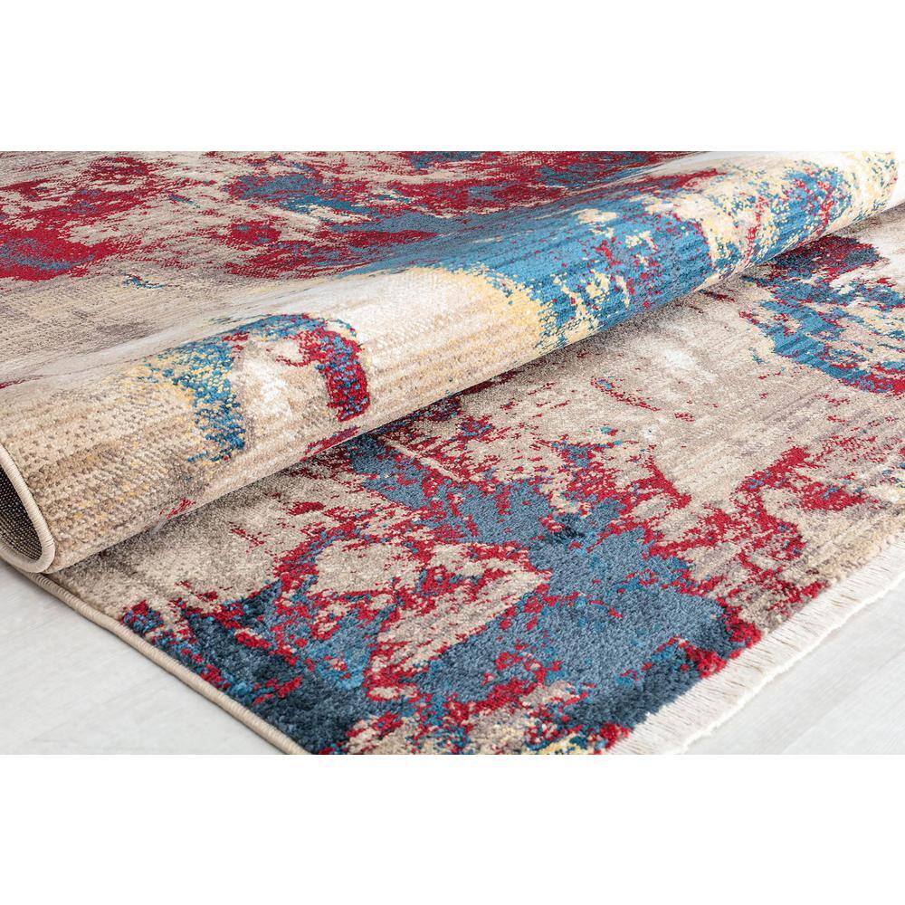 Stratford Liquid Gold 18" Abstract Vintage Synthetic Cube Rug