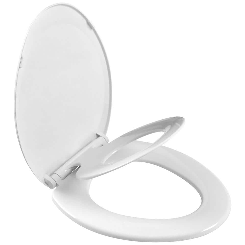 Elongated White Ceramic Dual Flush Macerating Toilet with Potty Training Seat