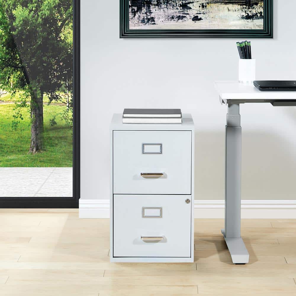 Gray 2 Drawer Lockable Metal File Cabinet