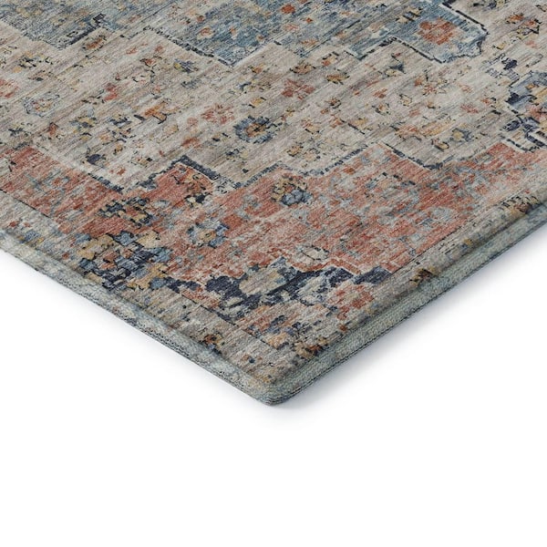 Mayfield Premium Machine Washable Abstract AMF1832 Beige 2 ft. 3 in. x 7 ft. 6 in. Runner Rug