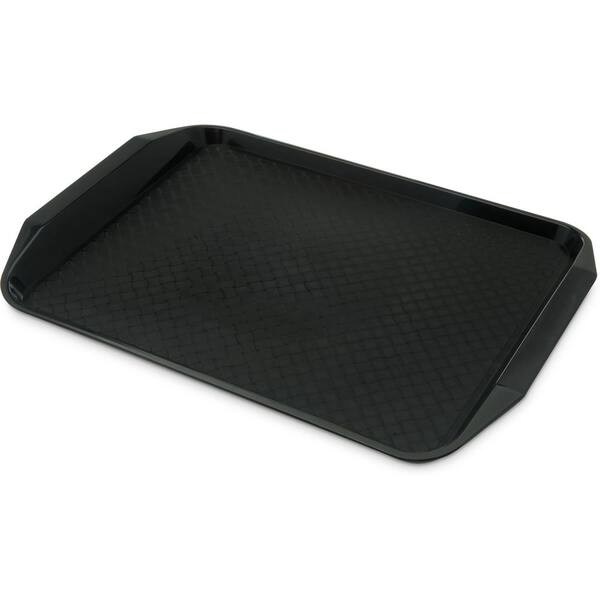 Carlisle Cafe 12 in. x 0.6 in. x 17 in. Black Polypropylene Fast Food Cafeteria Tray with Handle (24-Pack)