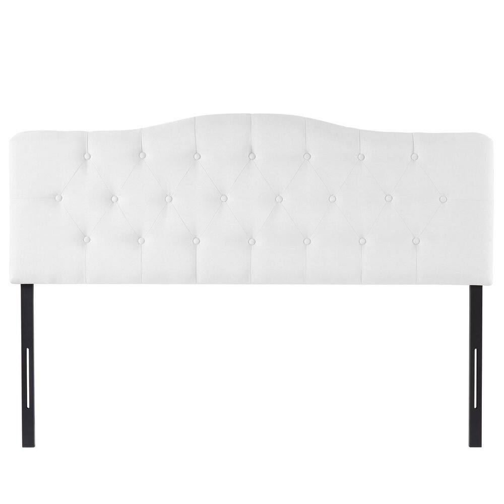 HOMESTOCK White Headboards for Queen Size Bed, Upholstered Button