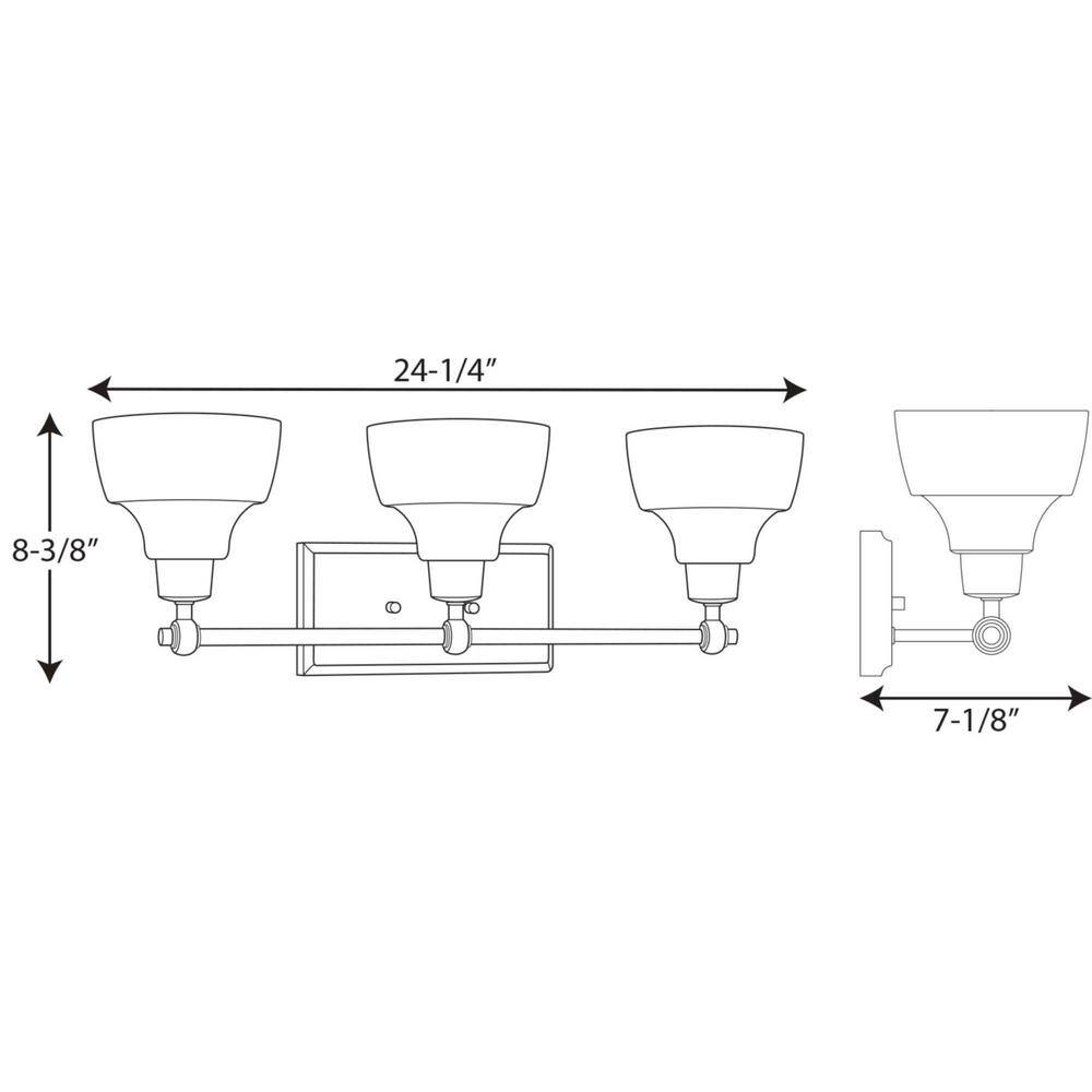 Bramlett 3-Light Brushed Nickel Bath Vanity with Metal Shades