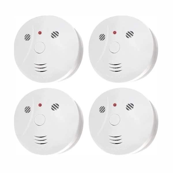 Combination Smoke and Carbon Monoxide Detector Alarm Photoelectric Sensor for Home Kitchen Travel 4 Pack