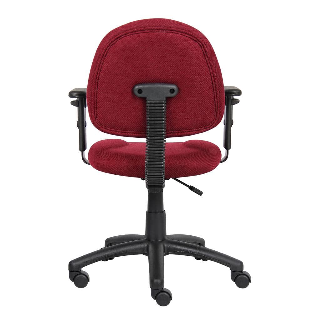 Ergonomic Executive Swivel Chair in Rich Burgundy with Adjustable Arms