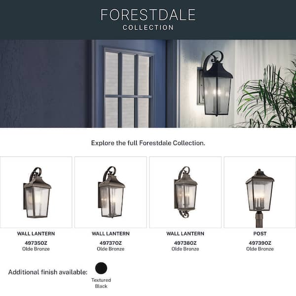 KICHLER Forestdale 18.5 in. 2-Light Olde Bronze Outdoor Hardwired