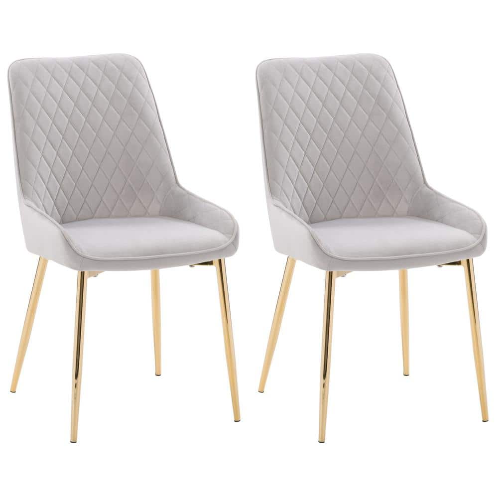 Mid-Century Glam Velvet Upholstered Side Chair with Gold Legs