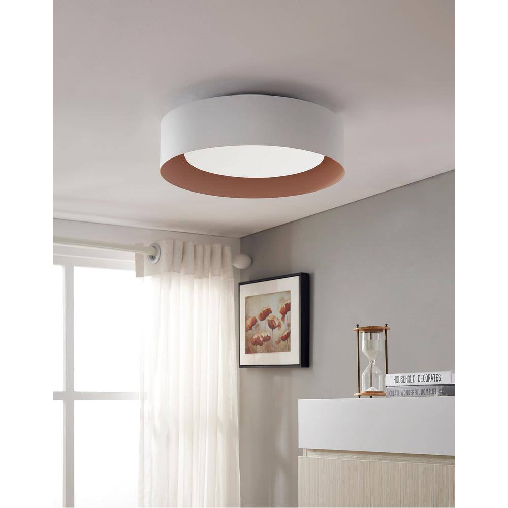 Lynch Contemporary 15.75" Frosted Glass White Flush Mount Ceiling Light