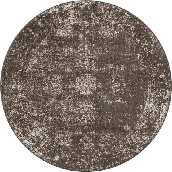 Unique Loom Sofia Casino Brown 5 ft. x 5 ft. Area Rug