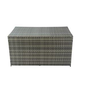 Outdoor 200 Gal. Wicker Patio Storage Deck Boxes with Lid, Grey